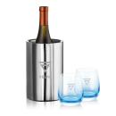 Saucedo Wine Cooler & Soudan Blue Stemless Wine