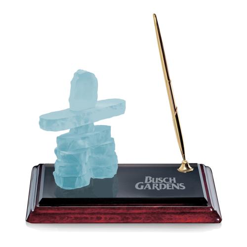 Awards and Plaques - Glass Trophies - Glass Plaques - Inukshuk on Albion&trade; Pen Set - Gold