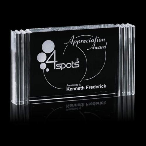 Awards and Plaques - Crystal Trophies - Wilkerson Rectangle Crystal Trophy