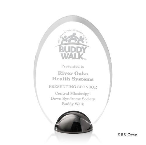 Awards and Plaques - Acrylic Trophies - Fulton Hemisphere Kirkland Engraved Circle Acrylic Trophy