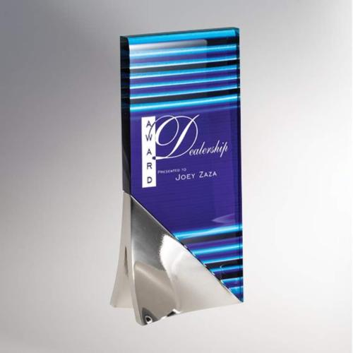Awards and Plaques - Glass Trophies - Art Glass Trophies - Metcalf Rectangle Glass Trophy