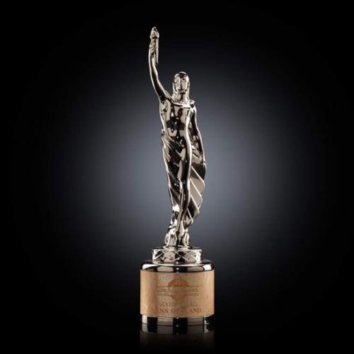 Trophies - Premium Metal Trophies - Oliva Metal on Barrios Base Trophy
