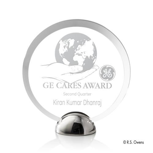Awards and Plaques - Acrylic Trophies - Foley Hemisphere Circle Acrylic Trophy