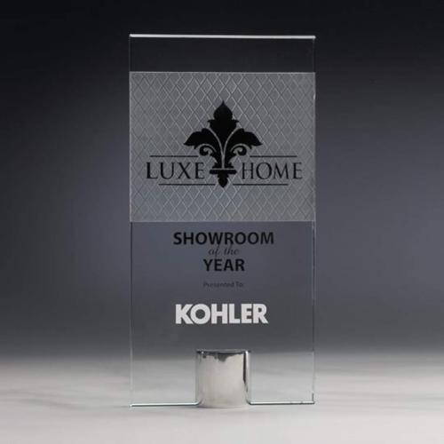Awards and Plaques - Crystal Trophies - Greer Rectangle Metal Trophy