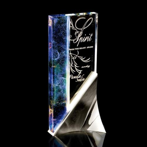 Awards and Plaques - Glass Trophies - Art Glass Trophies - Munoz Rectangle Glass Trophy