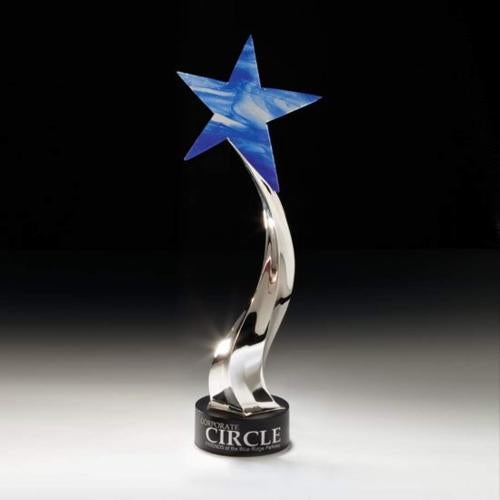 Awards and Plaques - Glass Trophies - Art Glass Trophies - Joseph Star Glass Trophy