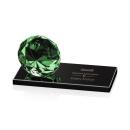 Diamond on Black Emerald Crystal Trophy