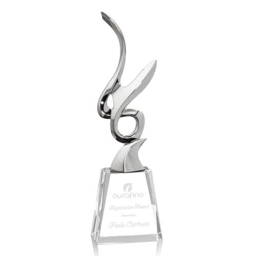 Awards and Plaques - Crystal Trophies - Hyatt Silver Crystal Trophy