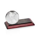 Globe Globe on Rosewood Base Crystal Trophy