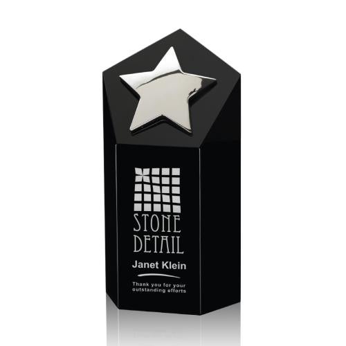 Awards and Plaques - Crystal Trophies - Shields Silver Star Black Towers Crystal Trophy