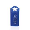 Shields Silver Star Blue Polygon Crystal Trophy
