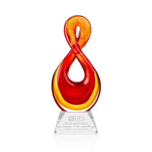 Awards and Plaques - Glass Trophies - Clarion Unique on Cahill Base Glass Trophy