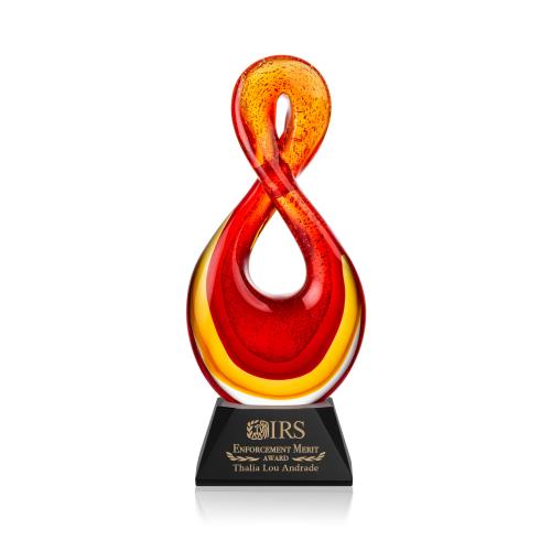 Awards and Plaques - Glass Trophies - Clarion Unique on Cahill Black Glass Trophy