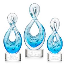 Utopia Unique on Round Clear Glass Trophy - Glass Trophies