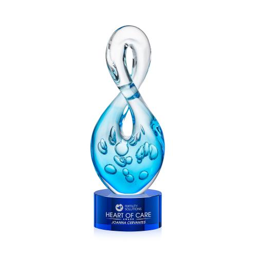 Awards and Plaques - Glass Trophies - Utopia Unique on Round Blue Glass Trophy