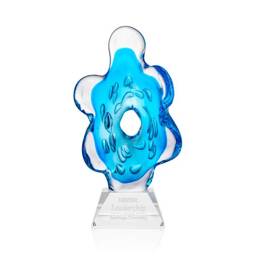 Awards and Plaques - Glass Trophies - Trillium Unique on Cahill Base Glass Trophy
