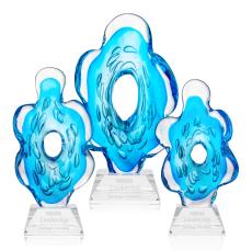 Trillium Unique on Cahill Base Glass Trophy - Art Glass Trophies