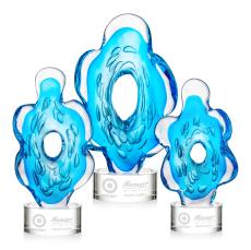 Trillium Unique on Round Base Glass Trophy - Employee Awards