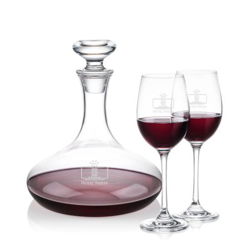 Custom Barware Glasses - Carafes - Elliston Decanter & Robles Wine Set