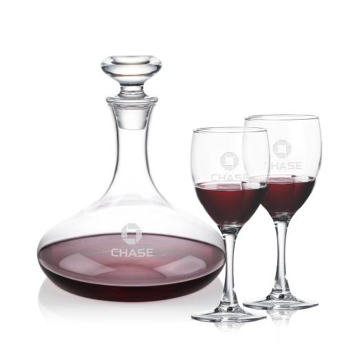 Elliston Decanter & Reese Wine Set Custom Barware Glasses - Carafes - Elliston Decanter & Reese Wine Set
