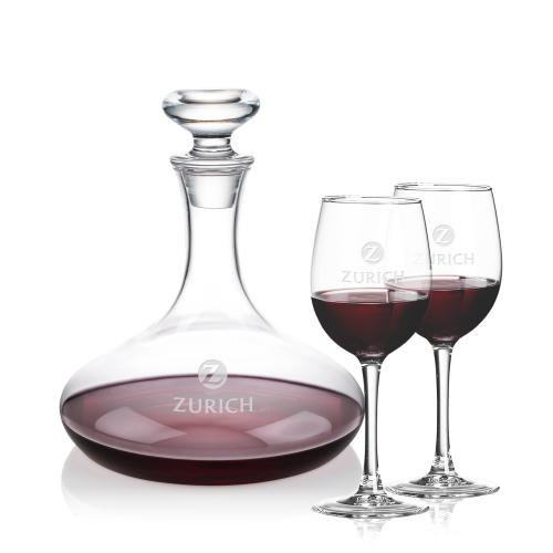 Custom Barware Glasses - Carafes - Elliston Decanter & Barrera Wine Set