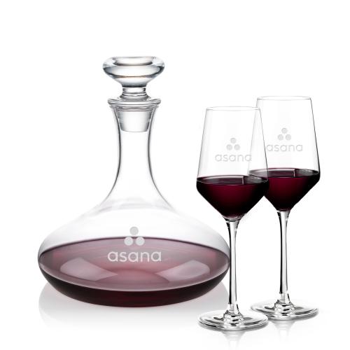 Elliston Decanter & Ledford Wine Set Custom Barware Glasses - Carafes - Elliston Decanter & Ledford Wine Set