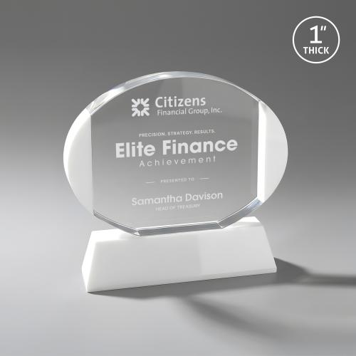 Awards and Plaques - Crystal Trophies - Lehman on Helton Base Fagan Circle Crystal Trophy