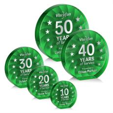 Chavez Green Circle Crystal Trophy - Crystal Trophies