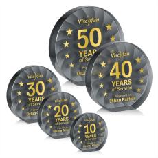 Chavez Black Circle Crystal Trophy - Crystal Trophies