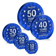 Chavez Blue Circle Crystal Trophy - Crystal Trophies