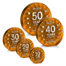 Chavez Orange Circle Crystal Trophy - Crystal Trophies