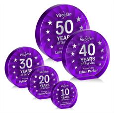 Chavez Purple Circle Crystal Trophy - Crystal Trophies