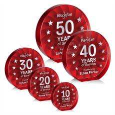 Chavez Red Circle Crystal Trophy - Crystal Trophies