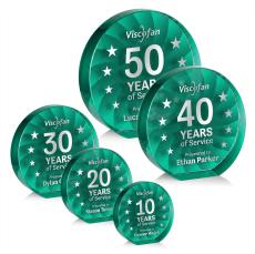 Chavez Teal Circle Crystal Trophy - Crystal Trophies