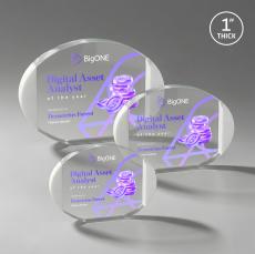 Lehman Full Color Fagan Circle Crystal Trophy - Crystal Trophies