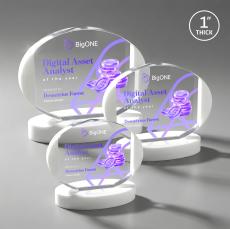 Lehman Full Color on Alberton Base Fagan Circle Crystal Trophy - Crystal Trophies