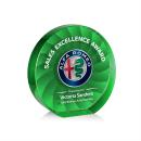 Chavez Full Color Green Circle Crystal Trophy