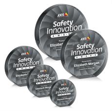 Chavez Full Color Black Circle Crystal Trophy - Crystal Trophies