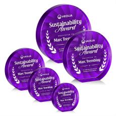 Chavez Full Color Purple Circle Crystal Trophy - Crystal Trophies