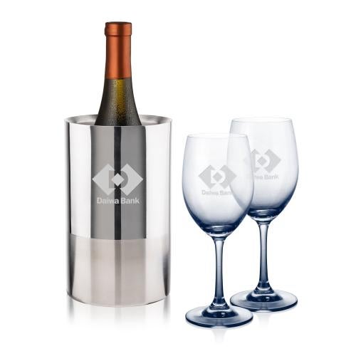Custom Barware Glasses - Wine Glasses - Catania Wine Cooler & Soudan Wine Smoke
