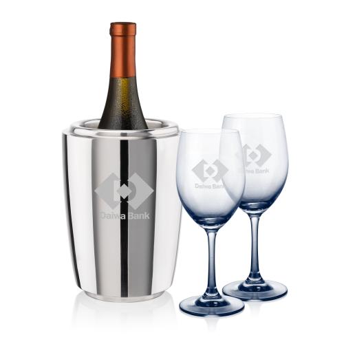 Custom Barware Glasses - Wine Glasses - Pescara Wine Cooler & Soudan Smoke Wine