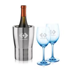 Genoa Wine Cooler & Soudan Blue Wine - Wine Glasses
