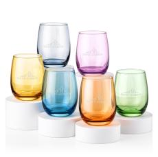 Sedona Stemless Wine Set of 6 - Deep Etch - Wine Glasses