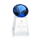 Medium Diamond Sapphire Crystal Trophy