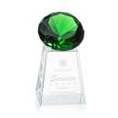 Medium Diamond Emerald Crystal Trophy