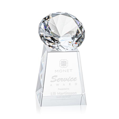 Medium Diamond Diamond Crystal Trophy Awards and Plaques - Crystal Trophies - Medium Diamond Diamond Crystal Trophy