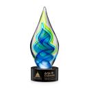 Sunnidale Tear Drop on Round Black Glass Trophy