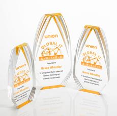 Lantana Full Color Gold Polygon Acrylic Trophy - Acrylic Trophies