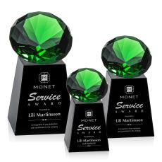 Medium Black/Emerald Crystal Trophy - Diamond Trophies