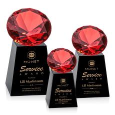 Medium Black/Ruby Crystal Trophy - Diamond Trophies